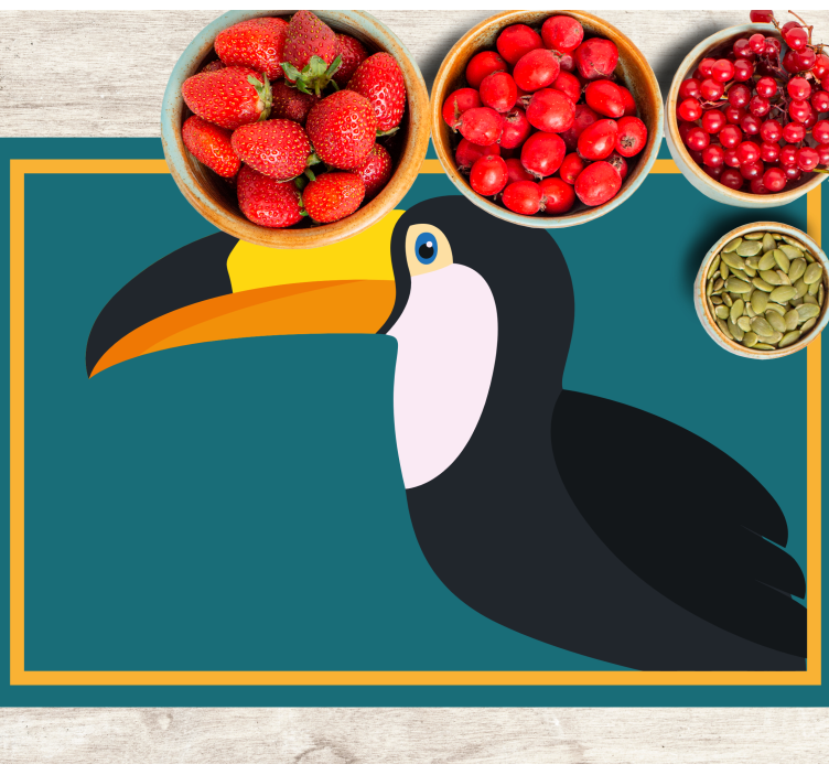 Colorful Toucan cartoon modern placemats - TenStickers