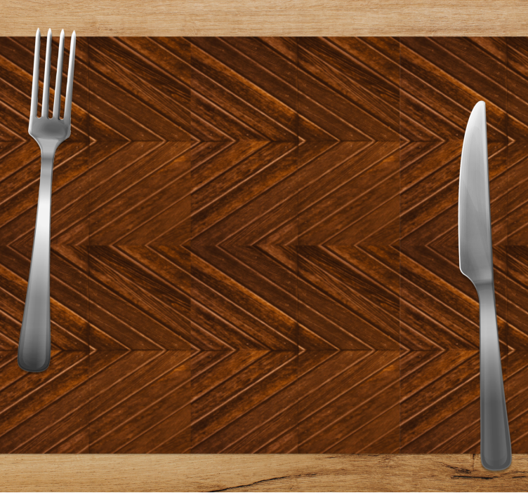 Cosmopolitan-style  wood zigzag effect placemats - TenStickers