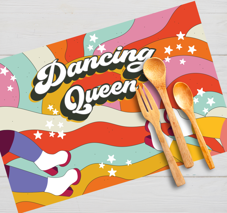 Dancing queen pink background placemats - TenStickers