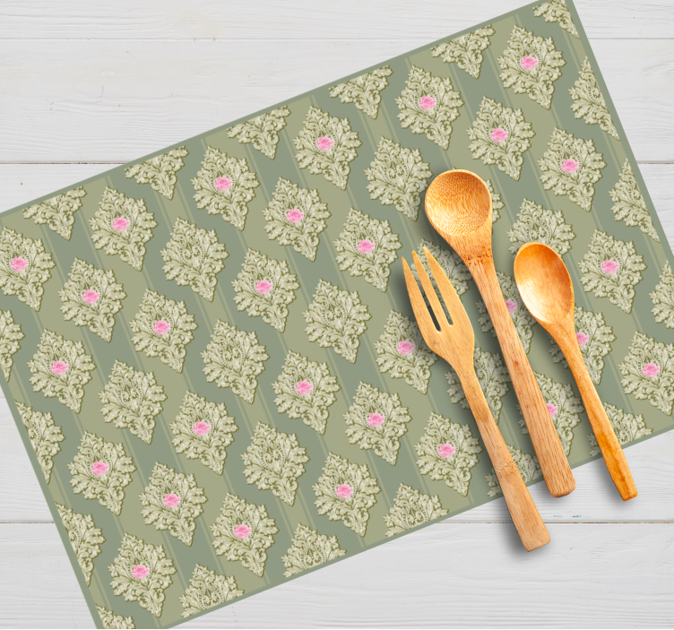French green vintage pattern original placemats - TenStickers