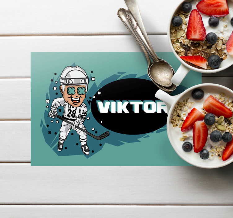 Funny hockey Player Personalised placemats - TenStickers