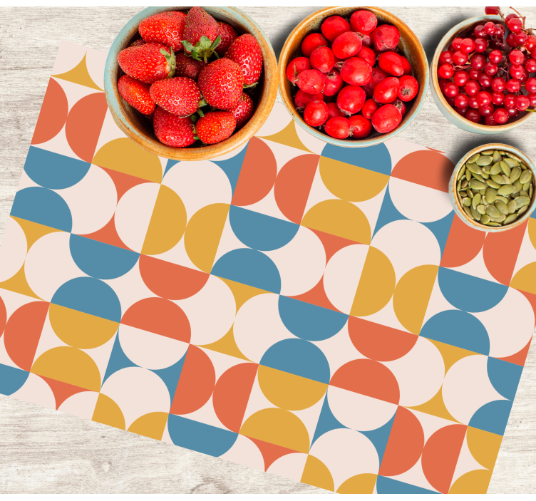 Geometric pattern rectangular vinyl placemats - TenStickers