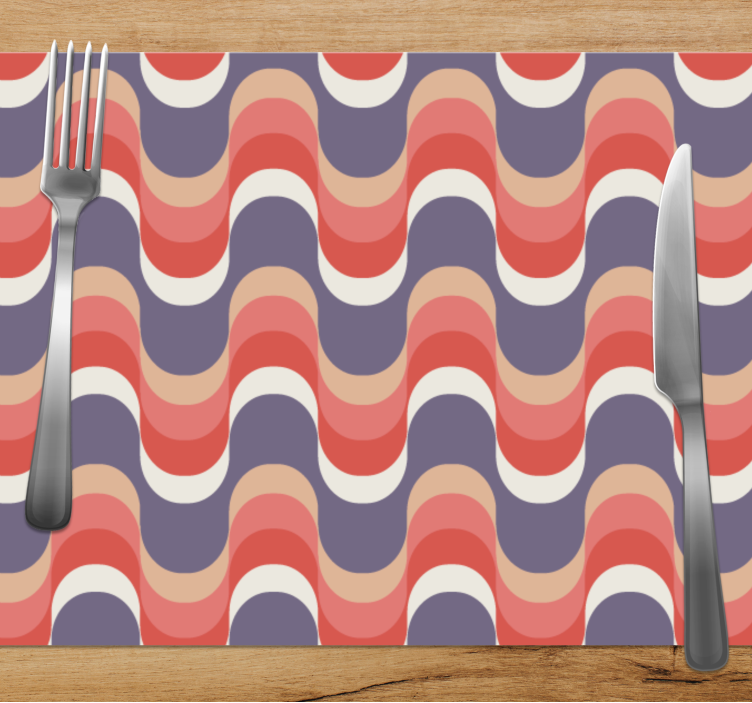 Geometric retro groovy pattern placemats - TenStickers