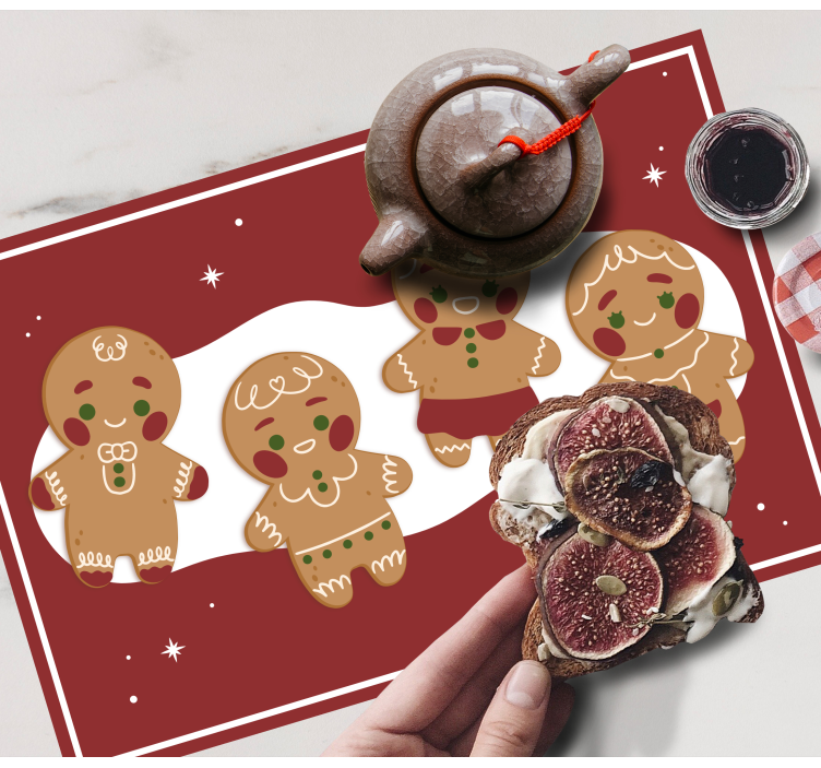 Gingerbread cookie motifs Christmas placemats - TenStickers