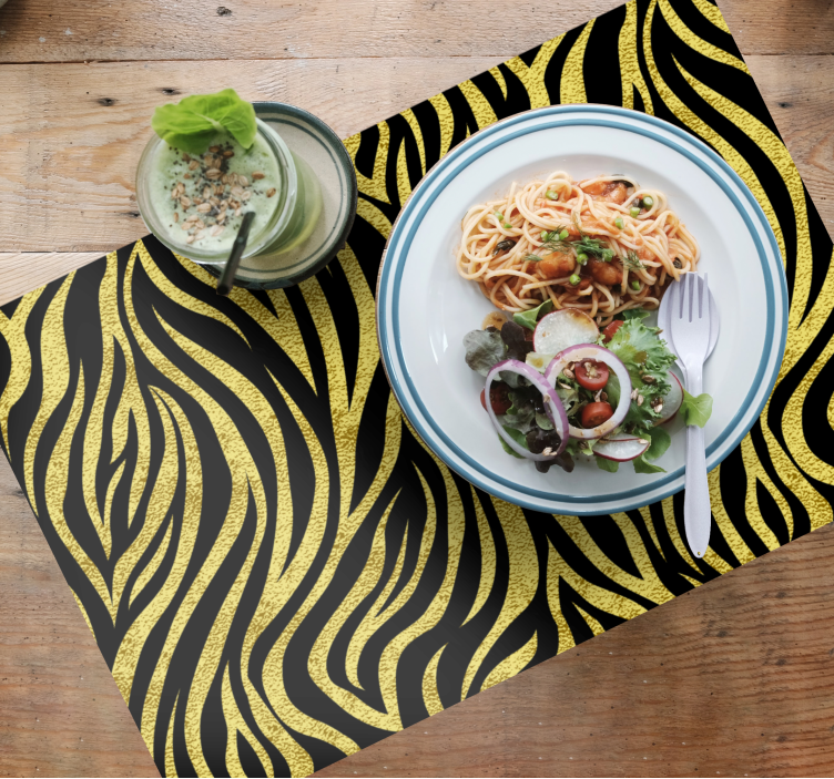 Gold and black zebra pattern original placemats - TenStickers