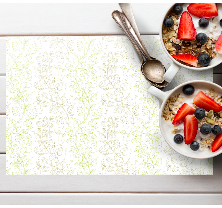 Green plant pattern textured placemats - TenStickers