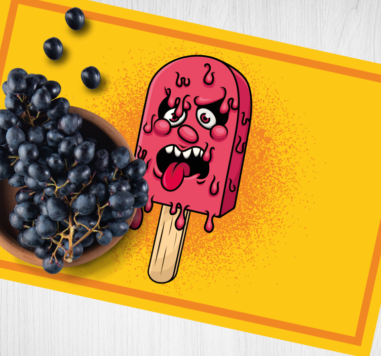 Ice pop drop graffiti cartoon original placemat - TenStickers