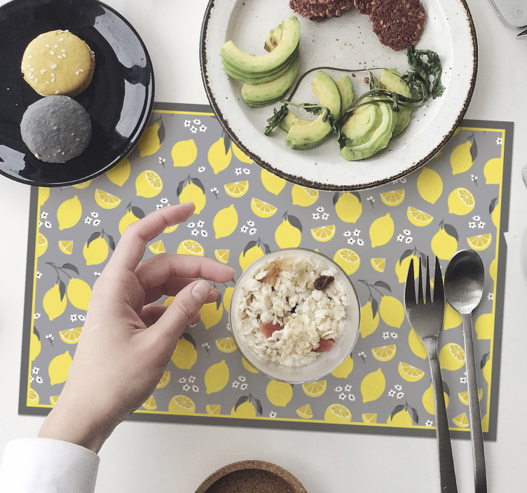 MANTEL Tropical Lemon frame citrus placemats - TenStickers