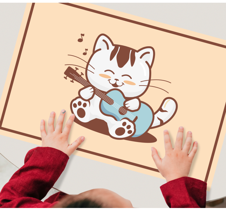 Musician cat cartoon modern placemats - TenStickers