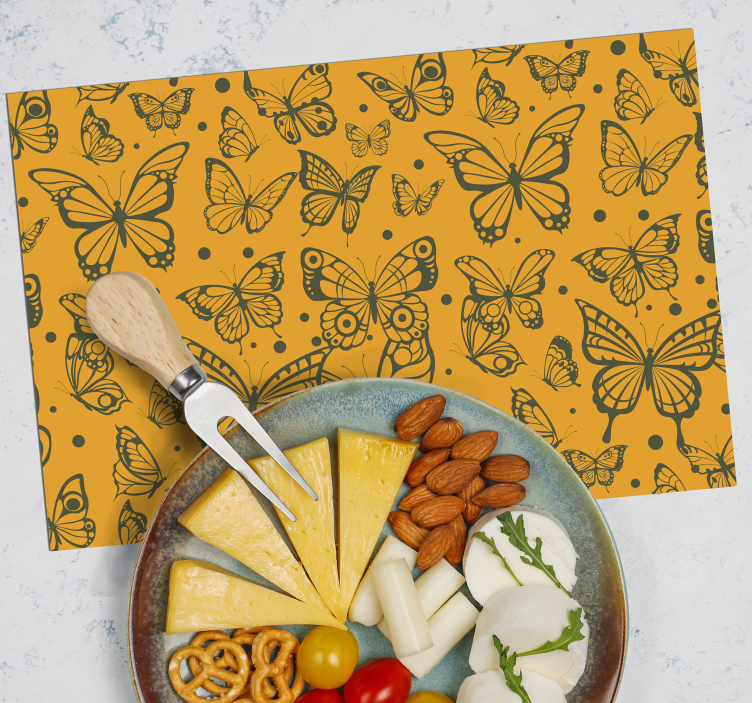Orange and Black butterfly placemats - TenStickers