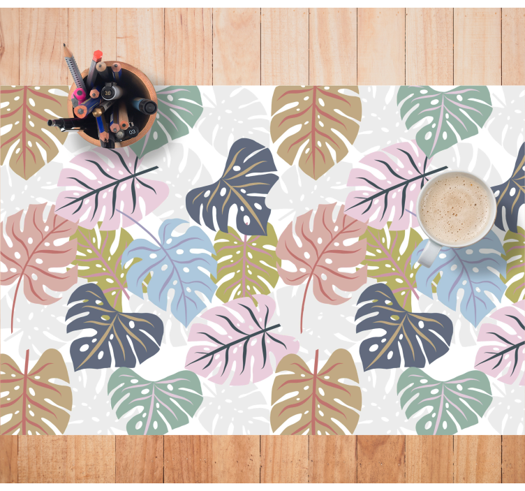 Pastel monstera Vinyl placemats - TenStickers