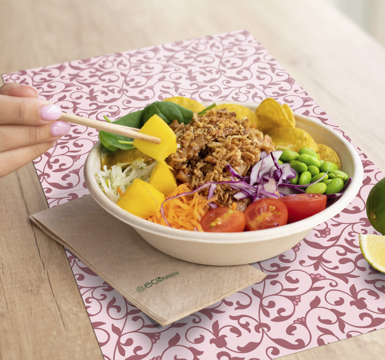 Pink ramifications floral placemats - TenStickers