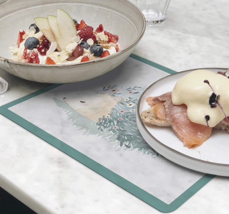 Porcupine art hedgehog placemats - TenStickers