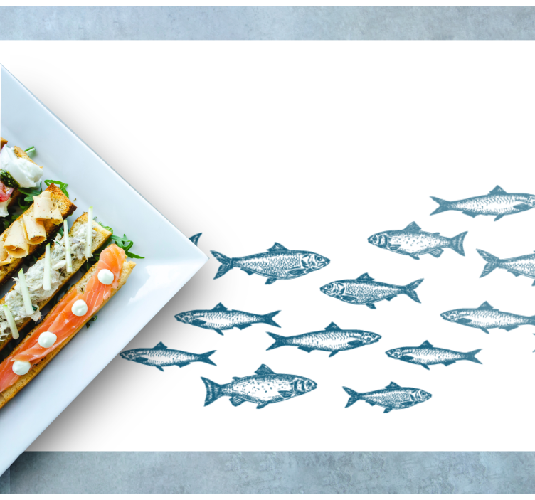 School of fish wave Vinyl placemats - TenStickers