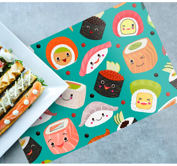Sushi with faces Vinyl placemats - TenStickers