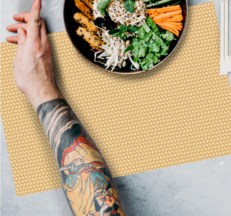 Wicker texture vinyl placemats - TenStickers
