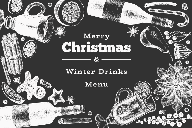 Christmas menu restaurant placemats - TenStickers