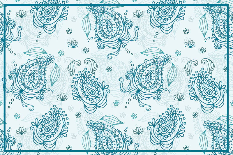 Intricate floral pattern placemats - TenStickers