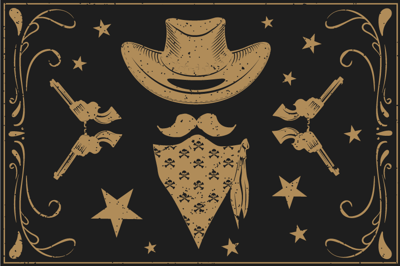 Original placemats cowboy themed designs - TenStickers