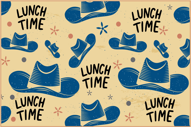 Original placemats lunch time caps - TenStickers