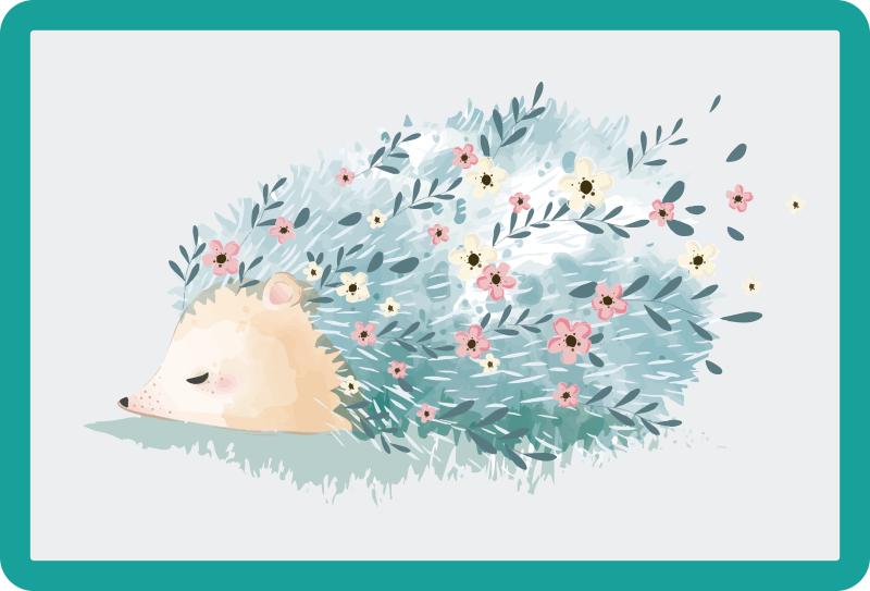 Porcupine art hedgehog placemats - TenStickers