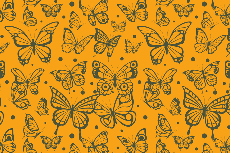 Orange and Black butterfly placemats - TenStickers