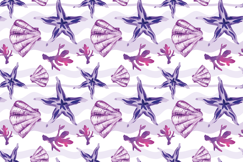 Original placemats with sea shell designs - TenStickers