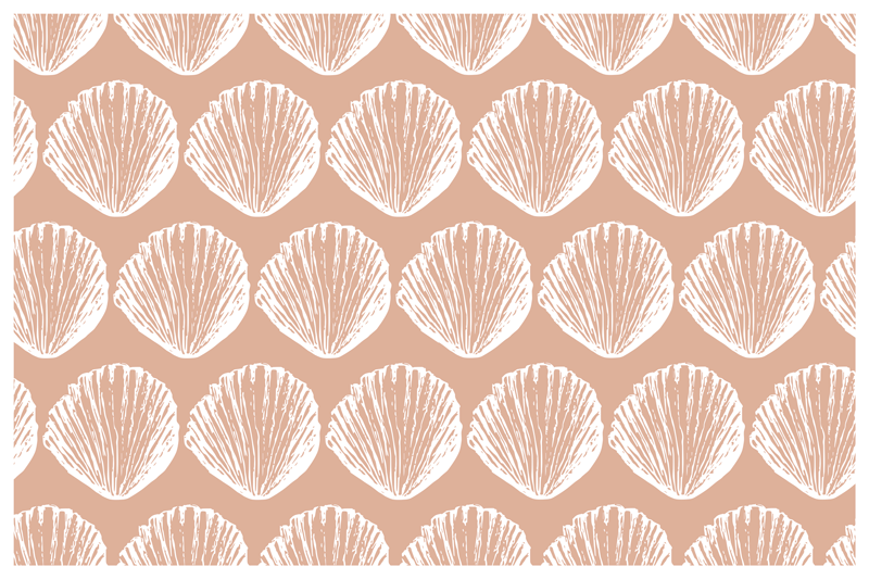 Retro Seashell Pattern beige  seashell placemats - TenStickers