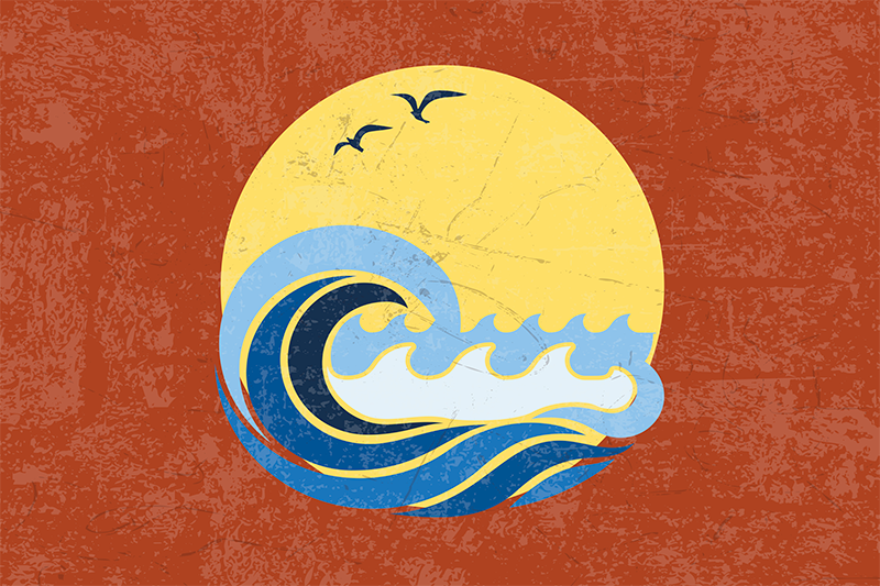 Original placemats sunset wave design - TenStickers