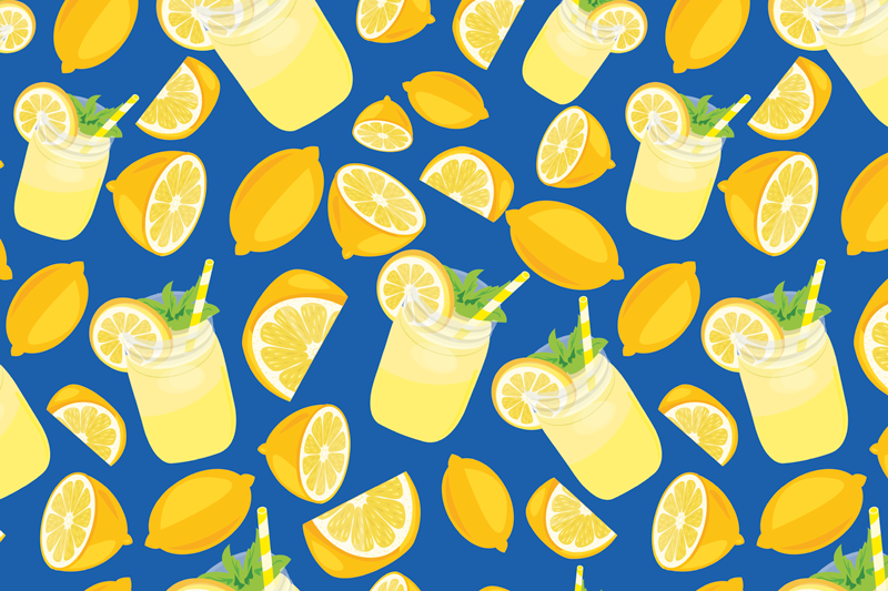 Modern placemats with refreshing lemonade design - TenStickers