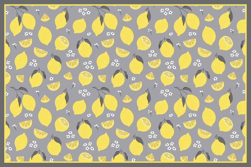 MANTEL Tropical Lemon frame citrus placemats - TenStickers