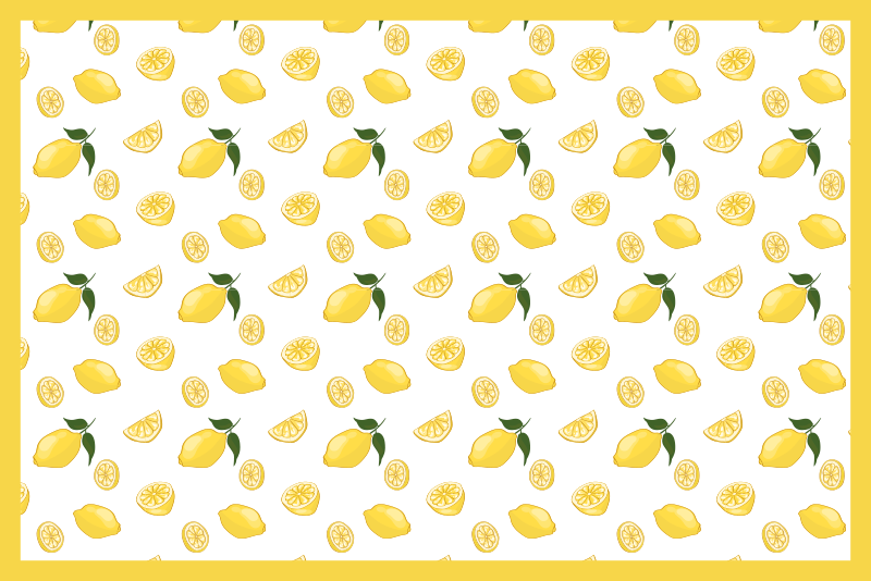 sliced lemons on white original placemats - TenStickers