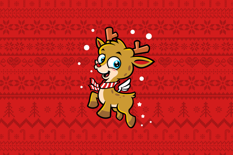 Christmas placemats featuring adorable reindeer design - TenStickers