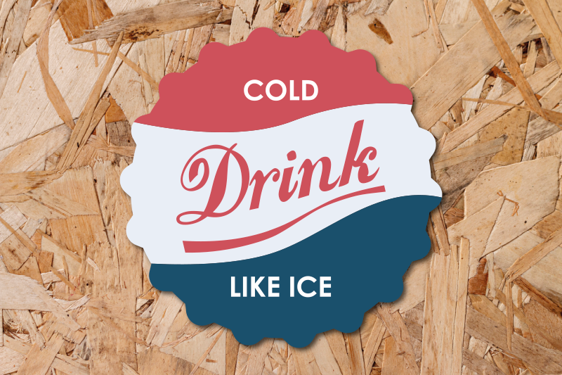 Placemats with quote cold drink as cool as ice - TenStickers