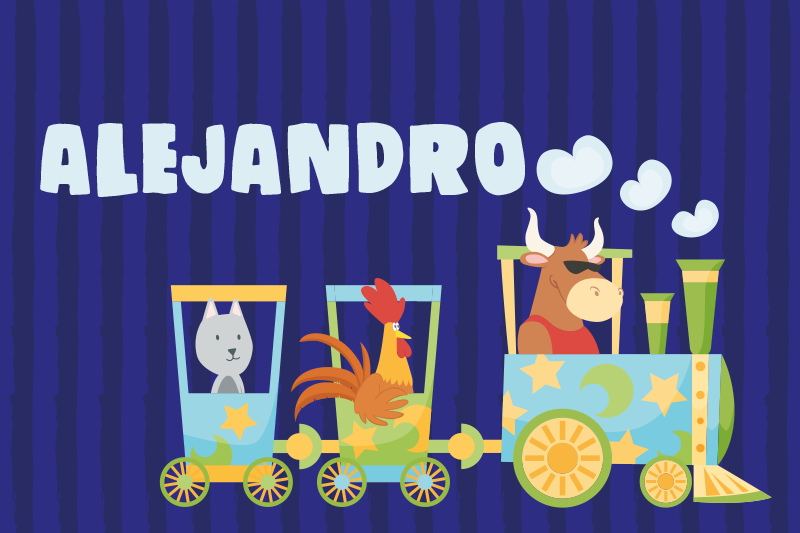 Children placemats colorful train animals - TenStickers