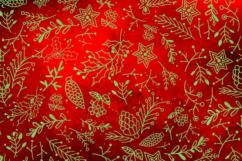 Christmas placemats in festive red floral - TenStickers