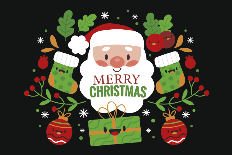 Christmas placemats with jolly santa design - TenStickers