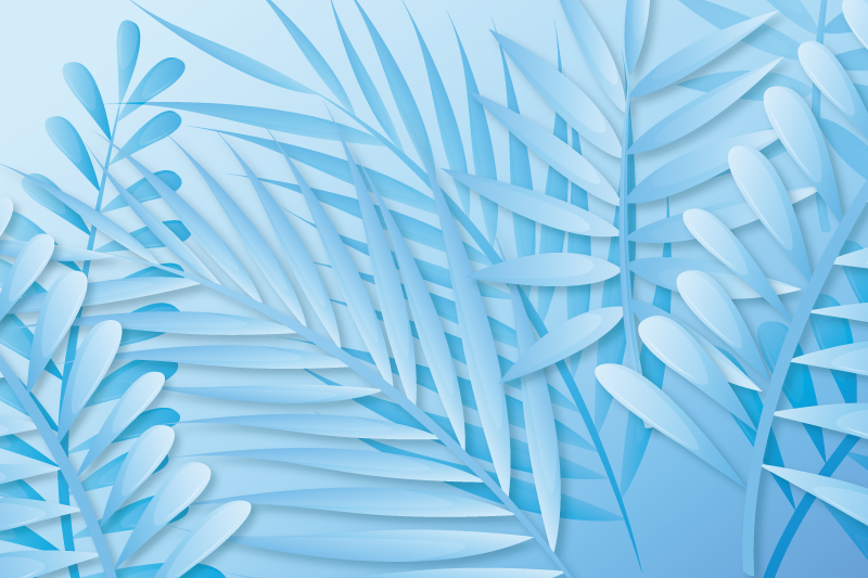 Leafy palm pattern placemats - TenStickers