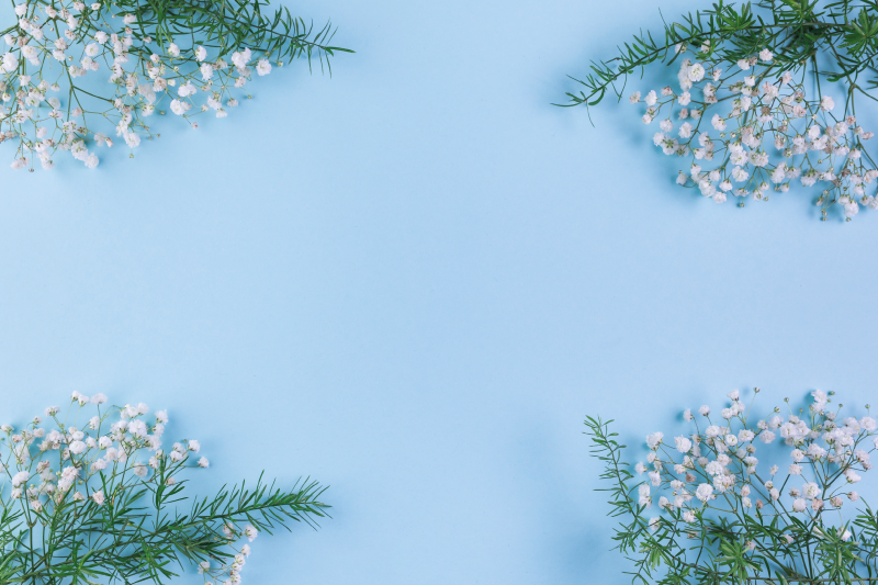 Blue background with flowers original placemats - TenStickers