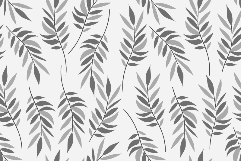 Different leaves grey original placemats - TenStickers