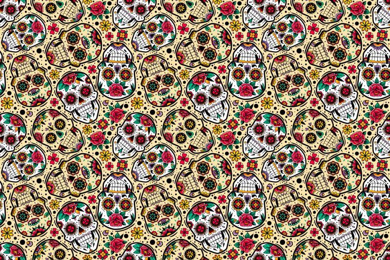 Halloween placemats with colorful skull design - TenStickers