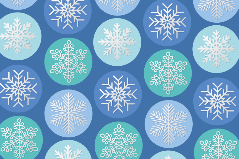 Christmas placemats snowflake design circle - TenStickers
