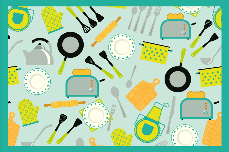 Original placemats kitchen utensil design - TenStickers
