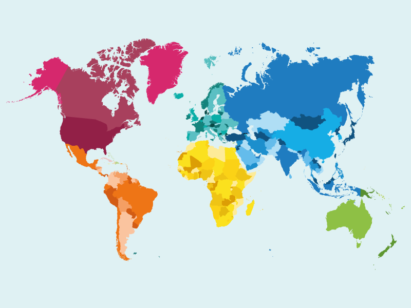 Original placemats colorful world map - TenStickers