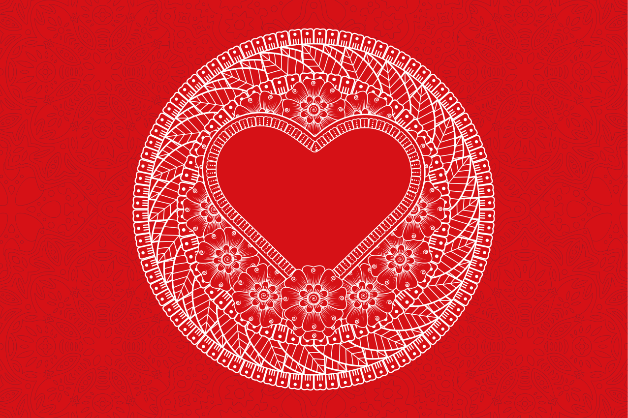 Placemat with quote heart motif pattern - TenStickers