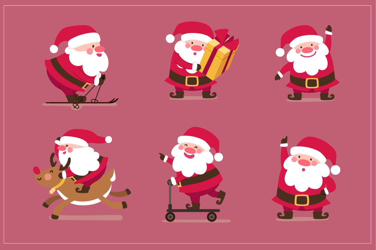 Christmas placemats featuring santa claus designs - TenStickers