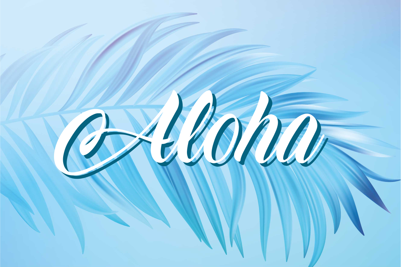 Placemats with quote aloha palm leaves - TenStickers