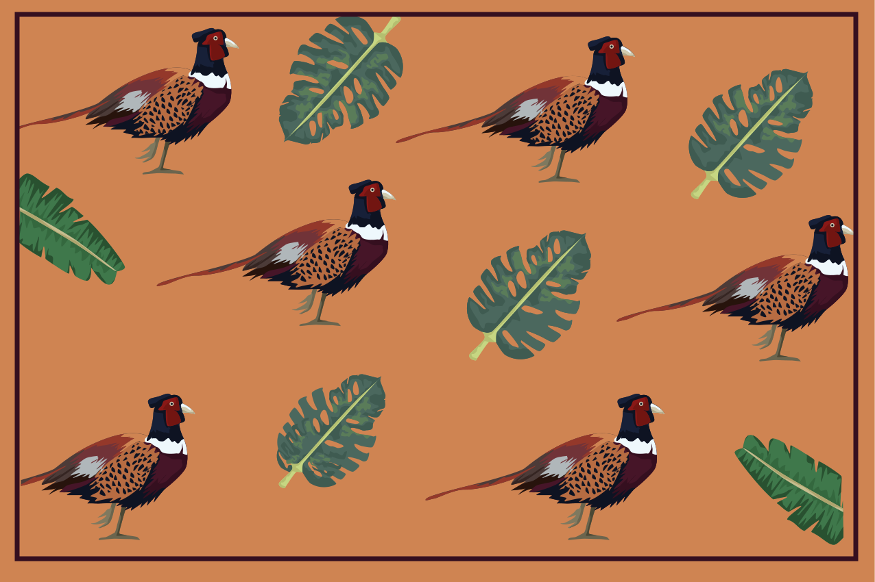 Original placemats colorful pheasant design - TenStickers