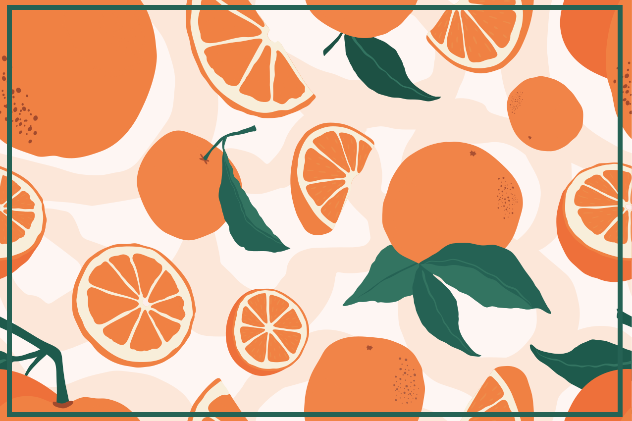 Pieces of tangerines Vinyl placemats - TenStickers