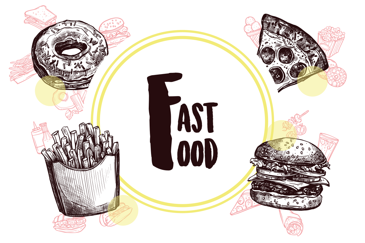 Original placemats with fast food artwork - TenStickers